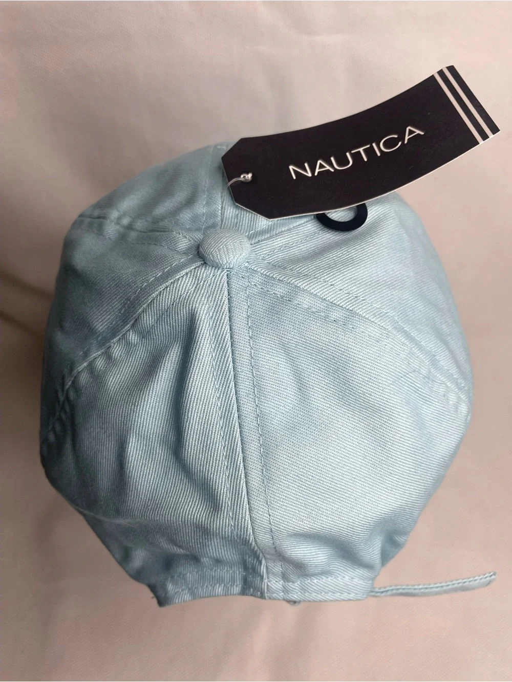 Nautica Classic Embroidered Logo J Class Dad Cap Baby Blue Adjustable Lined Hat
